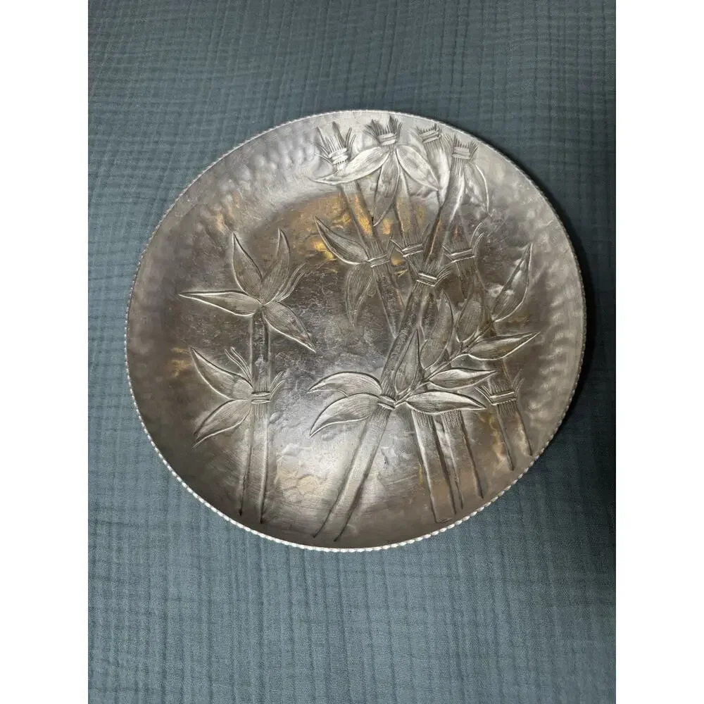 Vintage Everlast‎ hammered aluminum Bali Bamboo Bowl, 1950s